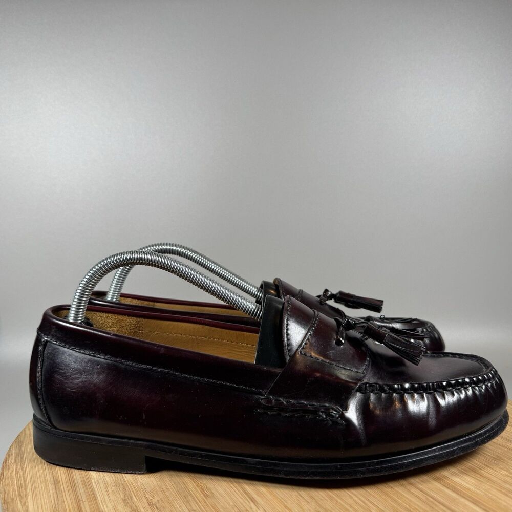 S Cole Haan Shoes Mens 9.5 D Brown Tassel Leather Slip On Loafers